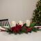 32" Artificial Mixed Pine Berries & Poinsettia Christmas Candle Holder Centerpiece